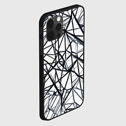 Чехол для iPhone 12 Pro Чёрные хаотичные линии на белом фоне, цвет: 3D-черный — фото 2