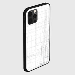 Чехол для iPhone 12 Pro Паттерн абстракция хаотичная клетка - crazy square, цвет: 3D-черный — фото 2