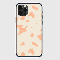 Чехол для iPhone 12 Pro Бежевый пятнистый паттерн, цвет: 3D-черный