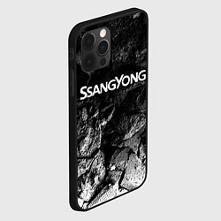 Чехол для iPhone 12 Pro SsangYong black graphite, цвет: 3D-черный — фото 2