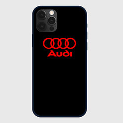 Чехол для iPhone 12 Pro Audi red logo, цвет: 3D-черный