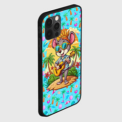 Чехол для iPhone 12 Pro Грызун играет на гитаре жарким летом, цвет: 3D-черный — фото 2