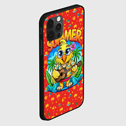 Чехол для iPhone 12 Pro Попугай играет на гитаре на острове, цвет: 3D-черный — фото 2
