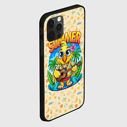 Чехол для iPhone 12 Pro Попугай играет на гитаре на острове, цвет: 3D-черный — фото 2