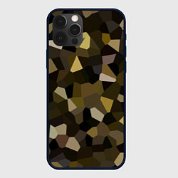 Чехол для iPhone 12 Pro Мозаика оливковых оттенков, цвет: 3D-черный