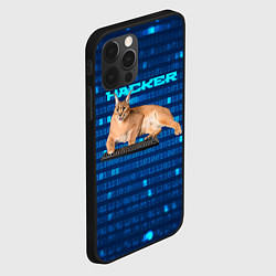 Чехол для iPhone 12 Pro Кот Шлепа хакер, цвет: 3D-черный — фото 2
