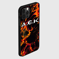 Чехол для iPhone 12 Pro AEK Athens red lava, цвет: 3D-черный — фото 2