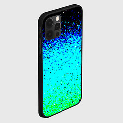 Чехол для iPhone 12 Pro Пикселизация неоновых цветов, цвет: 3D-черный — фото 2