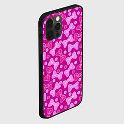 Чехол для iPhone 12 Pro Розовые бантики, цвет: 3D-черный — фото 2