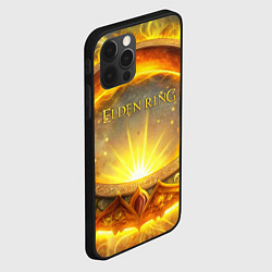 Чехол для iPhone 12 Pro Elden Ring лого и волшебное золотое кольцо, цвет: 3D-черный — фото 2