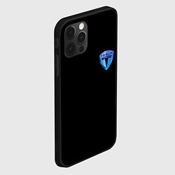 Чехол для iPhone 12 Pro Tesla logo neon, цвет: 3D-черный — фото 2