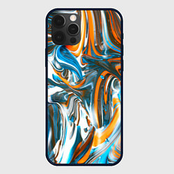 Чехол для iPhone 12 Pro Иллюзия смешанных абстрактных красок, цвет: 3D-черный