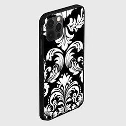 Чехол для iPhone 12 Pro Дамасский орнамент, цвет: 3D-черный — фото 2