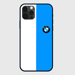 Чехол для iPhone 12 Pro BMW sport blue white, цвет: 3D-черный