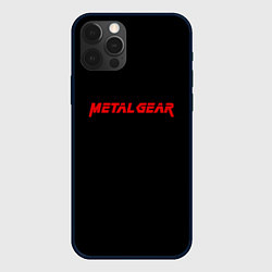 Чехол для iPhone 12 Pro Metal gear red logo, цвет: 3D-черный