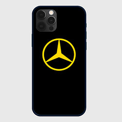 Чехол для iPhone 12 Pro Mercedes logo yello, цвет: 3D-черный