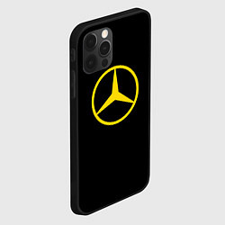 Чехол для iPhone 12 Pro Mercedes logo yello, цвет: 3D-черный — фото 2