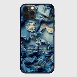 Чехол для iPhone 12 Pro Denim rags - fashion trend, цвет: 3D-черный