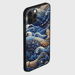 Чехол для iPhone 12 Pro Джинсовые волны - нейросеть, цвет: 3D-черный — фото 2