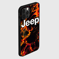 Чехол для iPhone 12 Pro Jeep red lava, цвет: 3D-черный — фото 2