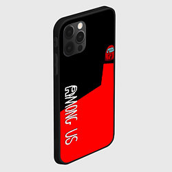 Чехол для iPhone 12 Pro Амонг ас геометрия красный, цвет: 3D-черный — фото 2