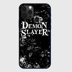 Чехол для iPhone 12 Pro Demon Slayer black ice, цвет: 3D-черный