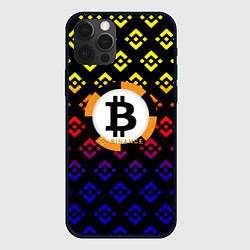 Чехол для iPhone 12 Pro Bitcoin binance, цвет: 3D-черный