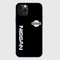 Чехол для iPhone 12 Pro Nissan logo white auto, цвет: 3D-черный