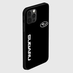 Чехол для iPhone 12 Pro Subaru logo white, цвет: 3D-черный — фото 2