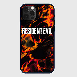 Чехол для iPhone 12 Pro Resident Evil red lava, цвет: 3D-черный