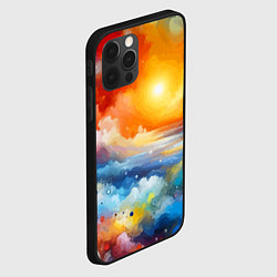 Чехол для iPhone 12 Pro Закат солнца - разноцветные облака, цвет: 3D-черный — фото 2