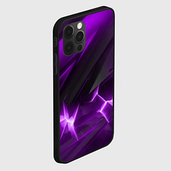 Чехол для iPhone 12 Pro Фиолетовая объемная абстракция, цвет: 3D-черный — фото 2