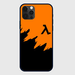 Чехол для iPhone 12 Pro Half life чёрно оранжевый, цвет: 3D-черный