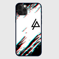 Чехол для iPhone 12 Pro Linkin park краски глитч, цвет: 3D-черный