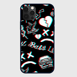 Чехол для iPhone 12 Pro Lil Peep logo glitch, цвет: 3D-черный