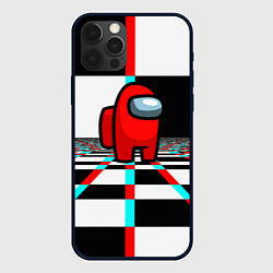 Чехол для iPhone 12 Pro Among us games optical chessboard, цвет: 3D-черный