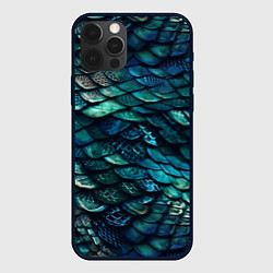 Чехол для iPhone 12 Pro Перламутровая змеиная кожа, цвет: 3D-черный