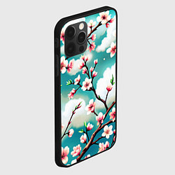 Чехол для iPhone 12 Pro Цветущие ветки японской сакуры, цвет: 3D-черный — фото 2