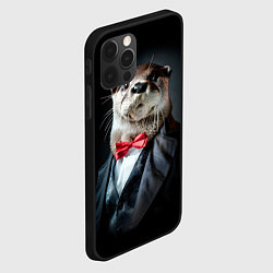 Чехол для iPhone 12 Pro Выдра - джентльмен, цвет: 3D-черный — фото 2