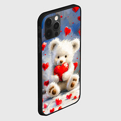 Чехол для iPhone 12 Pro Медвежонок с сердечками, цвет: 3D-черный — фото 2
