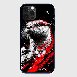 Чехол для iPhone 12 Pro Портрет выдры, цвет: 3D-черный