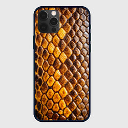 Чехол для iPhone 12 Pro Текстурная кожа кобры, цвет: 3D-черный