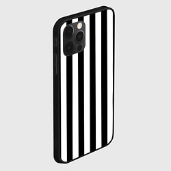 Чехол для iPhone 12 Pro Вертикальные черно белые полосы, цвет: 3D-черный — фото 2