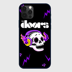 Чехол для iPhone 12 Pro The Doors неоновый череп, цвет: 3D-черный