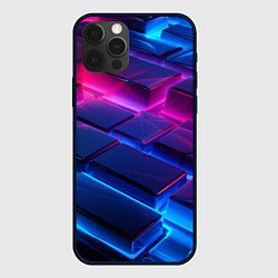 Чехол для iPhone 12 Pro Неоновые абстрактные слитки, цвет: 3D-черный