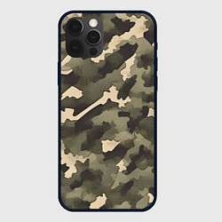 Чехол для iPhone 12 Pro Армейский камуфляж песчаный, цвет: 3D-черный