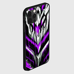 Чехол для iPhone 12 Pro Фиолетово-белые ломаные клыки, цвет: 3D-черный — фото 2