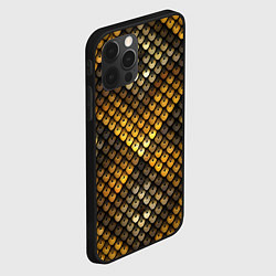 Чехол для iPhone 12 Pro Кольчуга - металлическая чешуя змеи, цвет: 3D-черный — фото 2