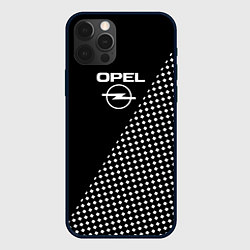 Чехол для iPhone 12 Pro Opel чёрно-белый шахматка, цвет: 3D-черный