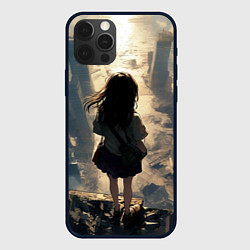 Чехол для iPhone 12 Pro Девушка и город, цвет: 3D-черный